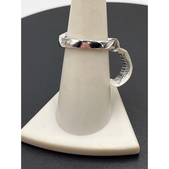 Designer Emerald Cut Lab Created White Sapphire Sterling Silver Ring Sz 7 1/4 - Picture 4 of 9